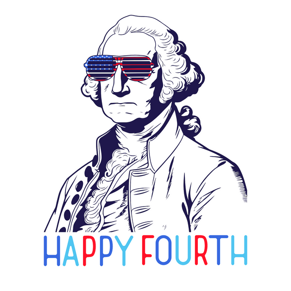 Stars, Stripes, & George Fourth of July Athletic Tee