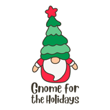 Gnome for the Holidays Mug featuring a whimsical gnome with a tree hat and festive cheer.