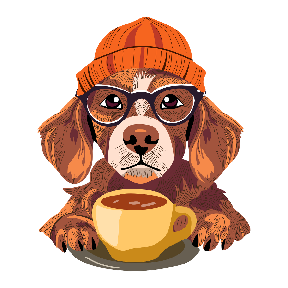Hipster Dog Mug – Funny Dog Lover Coffee Cup