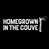 Homegrown in the Couve design featuring bold lettering and an illustrated axe on a black background.