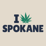 I Marijuana Spokane T Shirt design featuring a marijuana leaf and bold text.