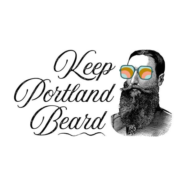 Keep Portland Beard Hoodie design featuring a vintage bearded man with sunglasses.