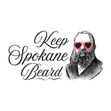 Keep Spokane Beard Hoodie design featuring a bearded man with heart-shaped sunglasses.