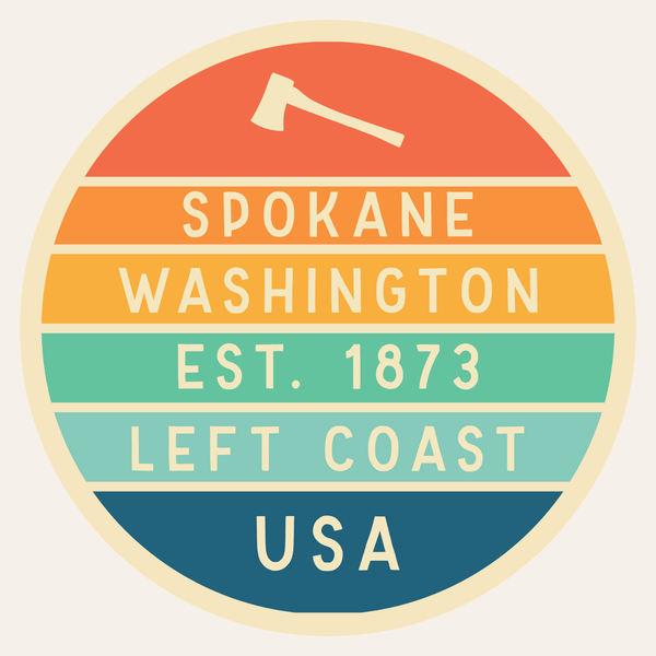 Left Coast Retro Spokane Cotton Canvas Tote Bag