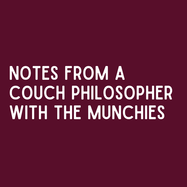 Cover of the Couch Philosopher with the Munchies Spiral Notebook featuring playful text.
