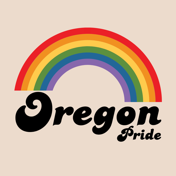Oregon Pride Tote – Retro Rainbow Cotton Canvas Bag
