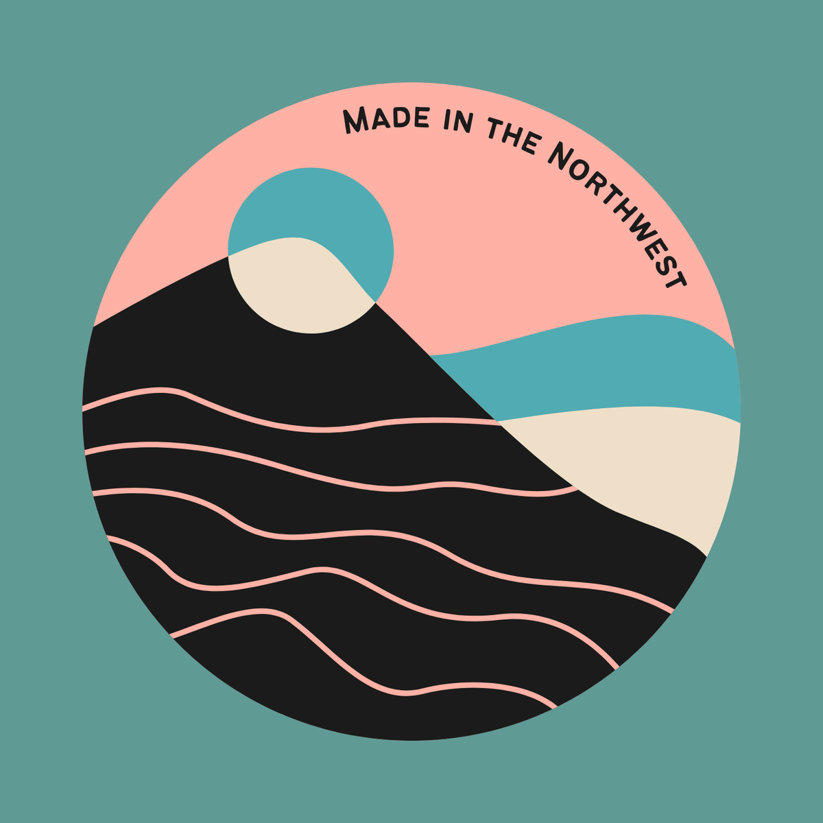 Pacific Peaks Modern Circle Durable Everyday Tote