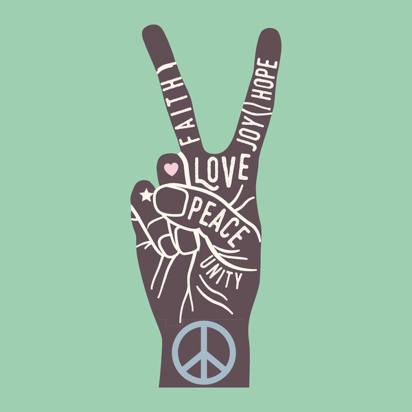 Power in Peace Black Hand Stainless Coffee Tumbler 20 oz