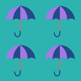 Rain & Runways Umbrella Pattern PNW Lightweight Cozy Blanket design featuring colorful umbrellas.