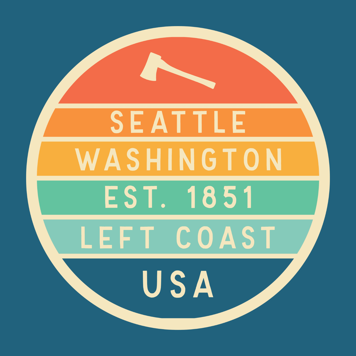 Left Coast Retro Seattle Washington Square Accent Pillow