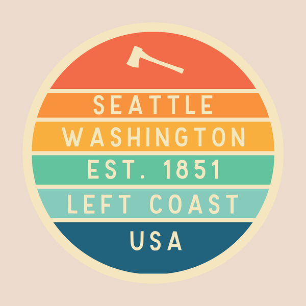 Left Coast Retro Seattle Cotton Canvas Tote Bag