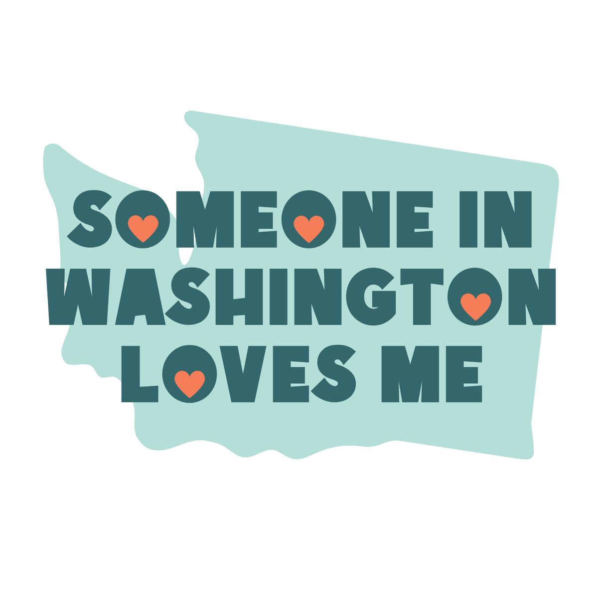 Someone in Washington Loves Me Premium Soft Toddler Tee design featuring hearts in Washington state outline.