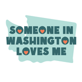 Someone in Washington Loves Me Premium Soft Toddler Tee design featuring hearts in Washington state outline.