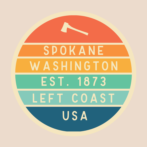 Left Coast Retro Spokane Cotton Canvas Tote Bag