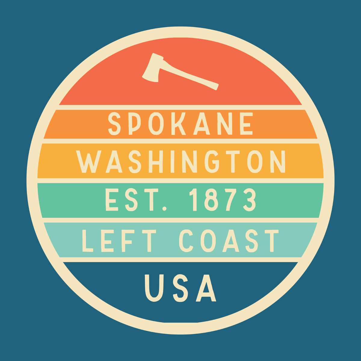 Left Coast Retro Spokane Washington Square Accent Pillow