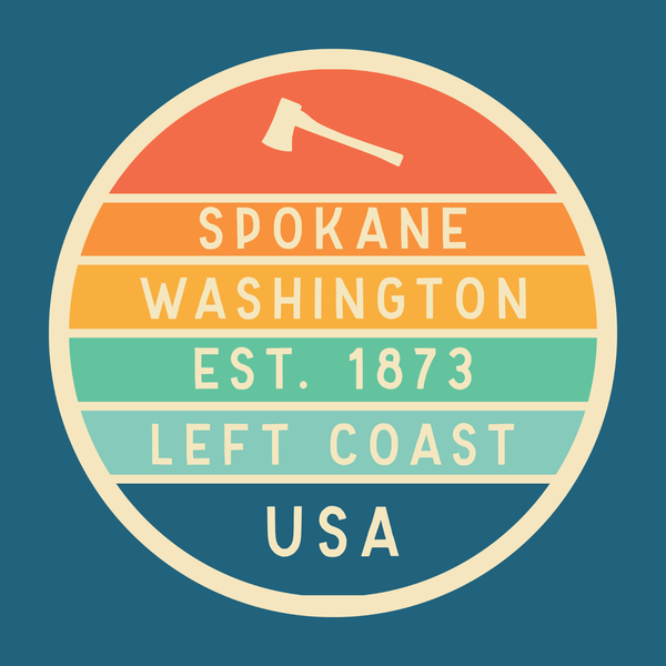 Left Coast Retro Spokane Washington Square Accent Pillow