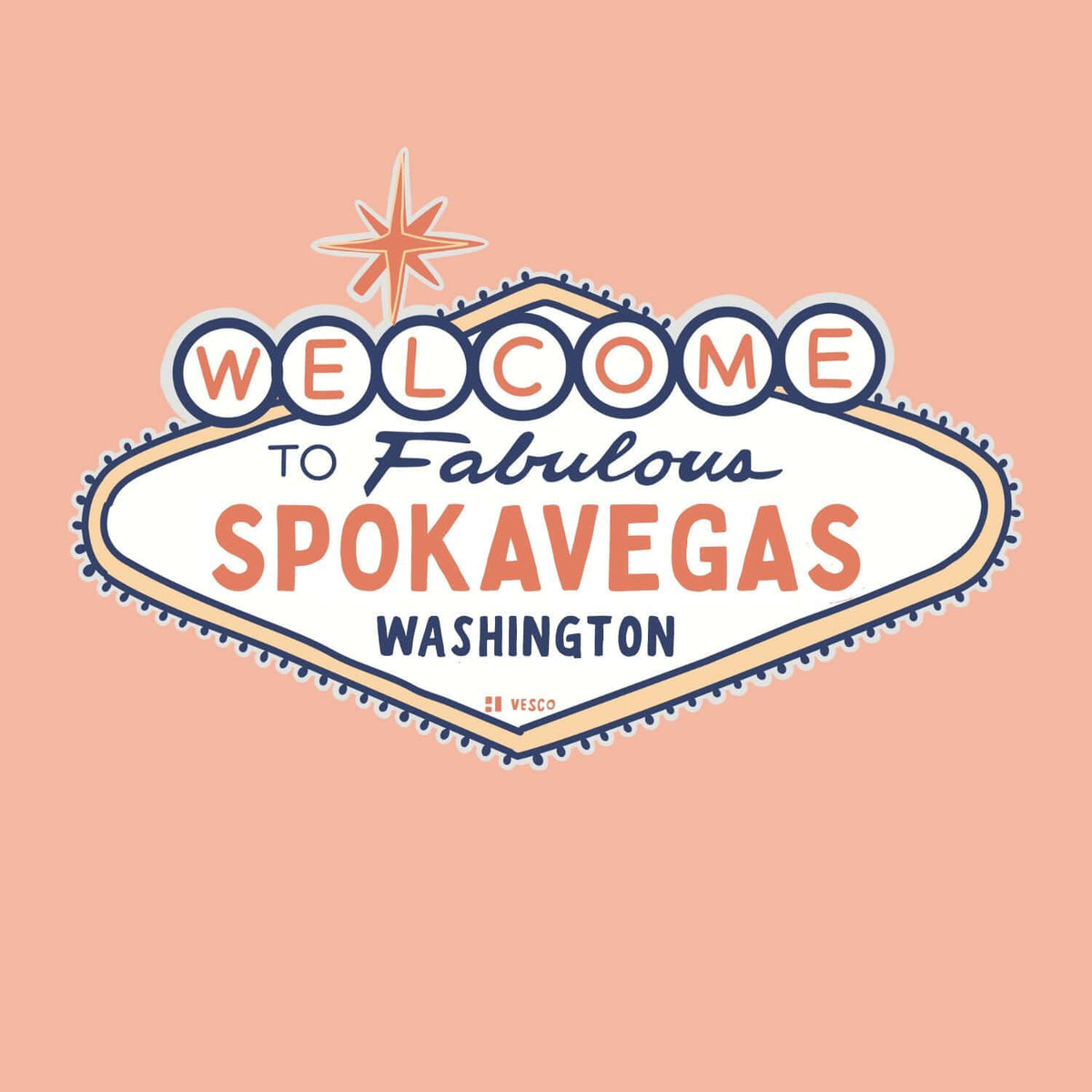 Welcome to Spokavegas Washington Sign Premium Tee featuring a fun Spokane design with playful colors and vintage style.
