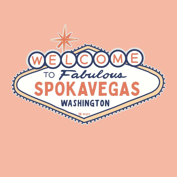 Welcome to Spokavegas Washington Sign Premium Tee featuring a fun Spokane design with playful colors and vintage style.
