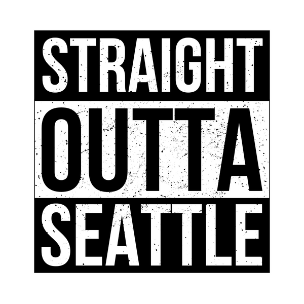 Straight Outta Seattle Athletic Tee design with bold text for local pride and streetwear style.