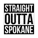 Straight Outta Spokane Athletic Tee design featuring bold text on a distressed background.