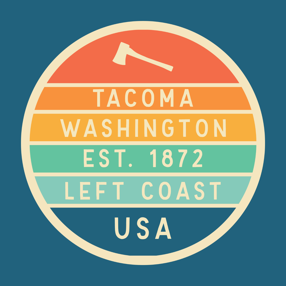 Left Coast Retro Tacoma Washington Square Accent Pillow
