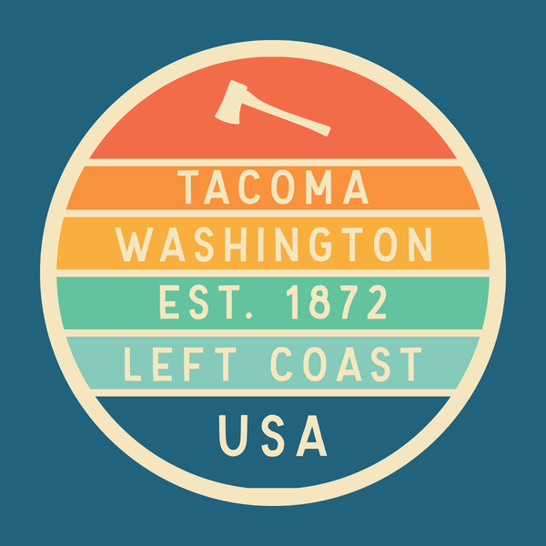 Left Coast Retro Tacoma Washington Square Accent Pillow