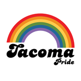 Tacoma Pride Mug featuring a vibrant rainbow and 'Tacoma Pride' text, celebrating diversity and community.