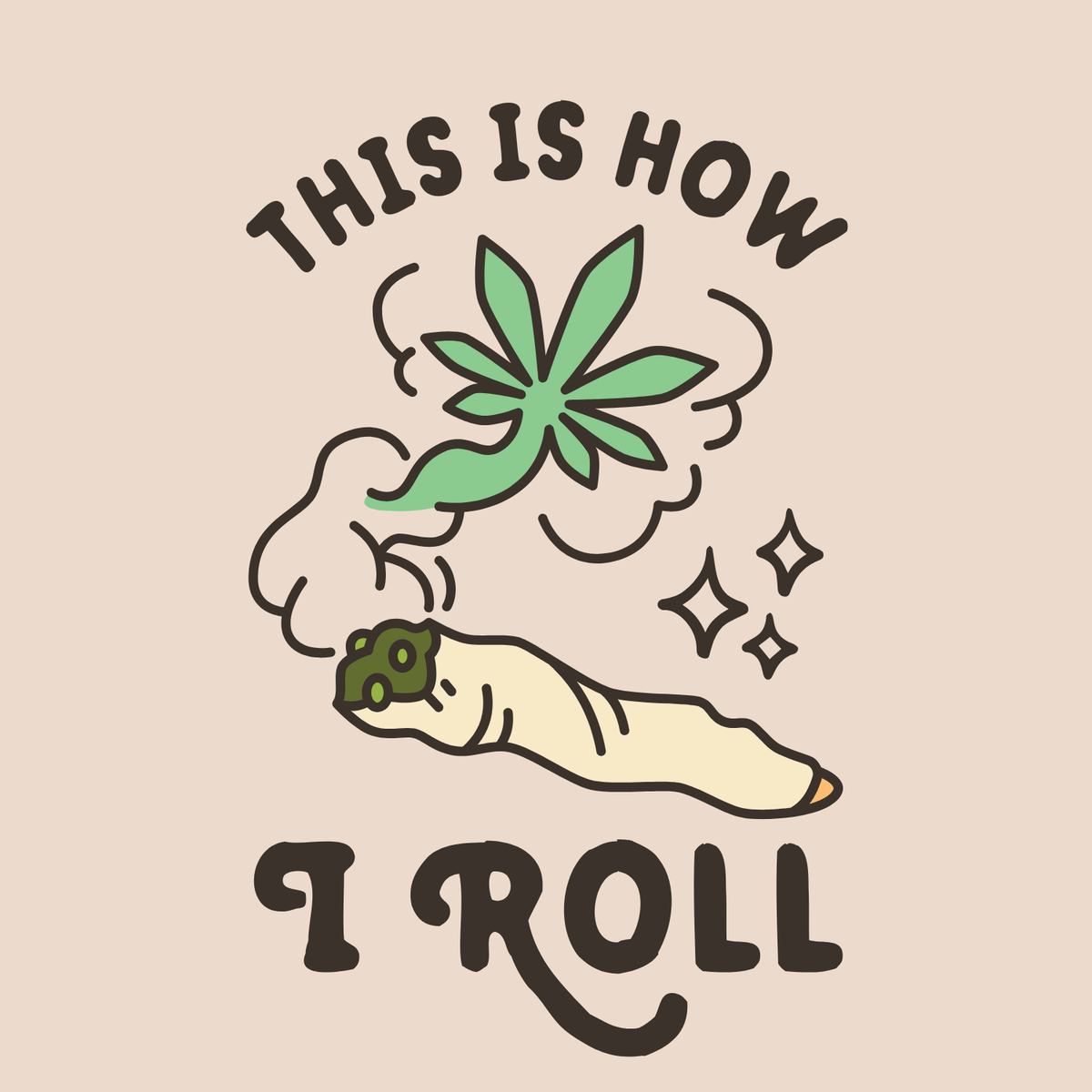 This Is How I Roll Tote – Cannabis Cotton Canvas Bag