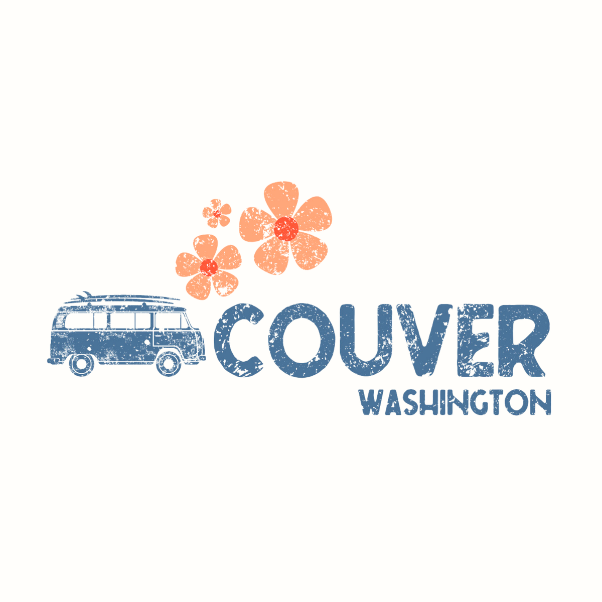 Retro VAN-Couver Vibes tee featuring a vintage van and floral design, perfect for a nostalgic wardrobe.