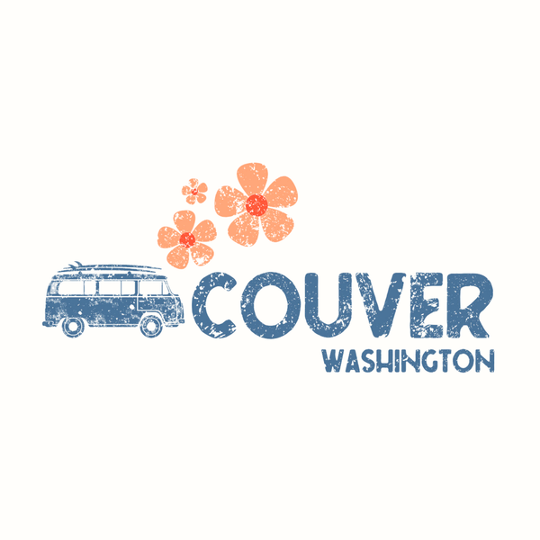 Retro VAN-Couver Vibes tee featuring a vintage van and floral design, perfect for a nostalgic wardrobe.