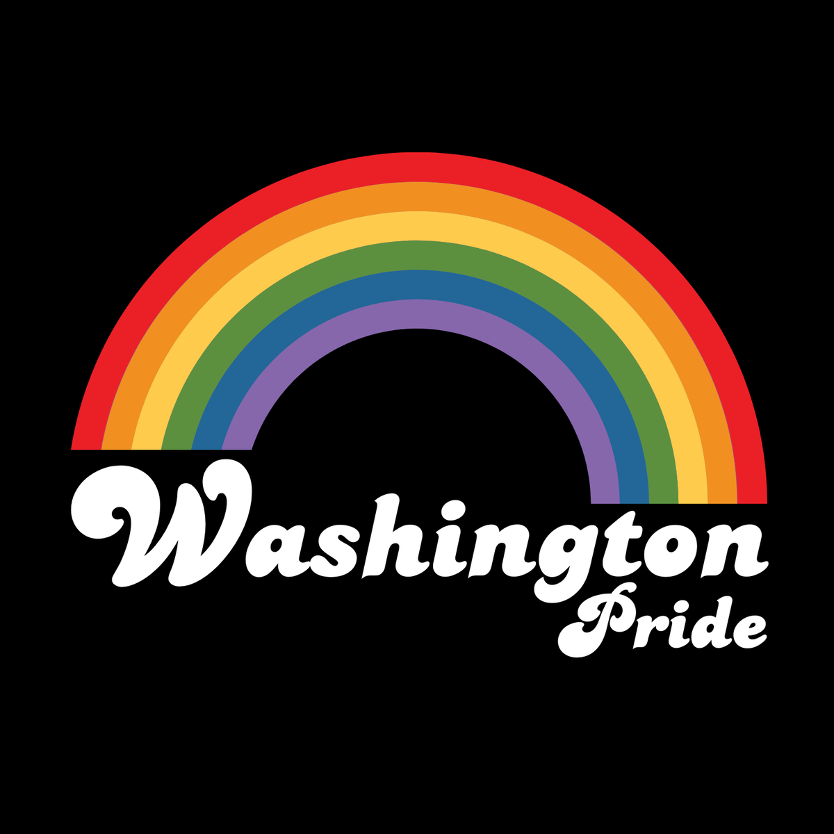 Washington Pride Tote – Retro Rainbow Canvas Bag