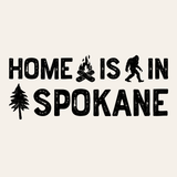 Home is in Spokane design featuring Sasquatch and trees, perfect for PNW home decor.