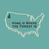 Home is Where the Forest Is PNW Weekender Bag design featuring U.S. map and tree graphic.
