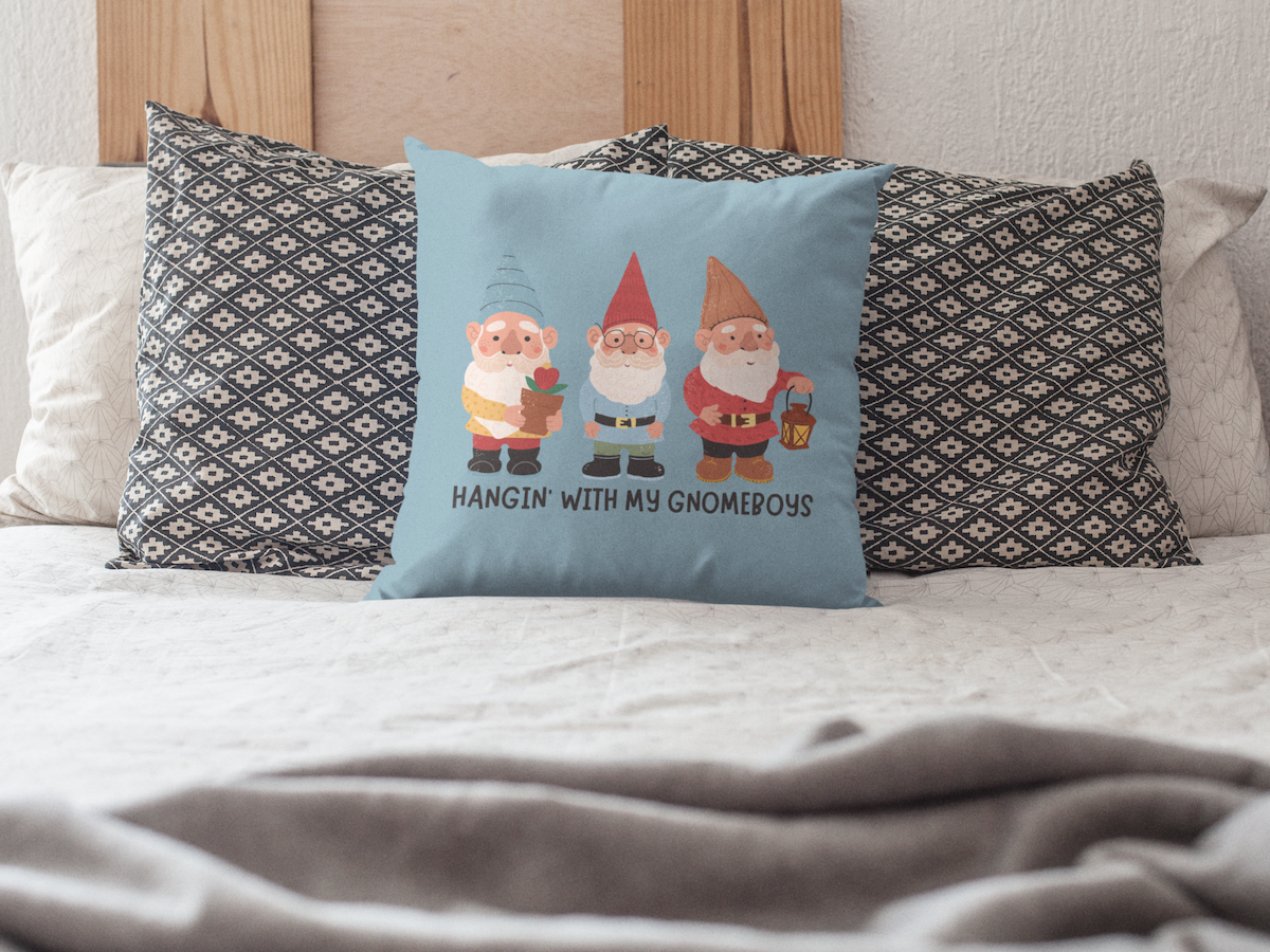 Hangin' with My Gnomeboys Square Accent Pillow