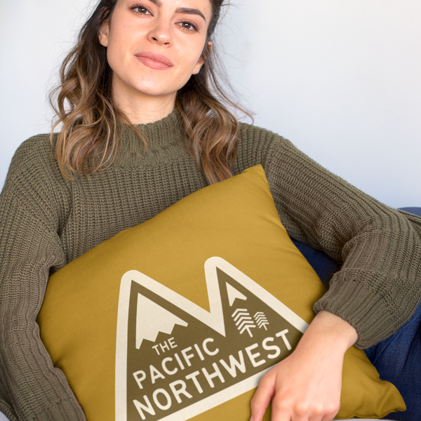 Pacific Northwest Heights Mountain Square Accent Pillow