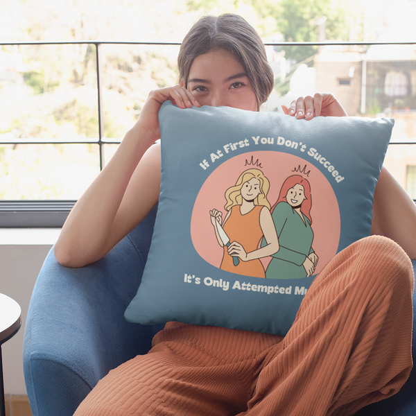 It's Only Attempted Murder True Crime Square Accent Pillow