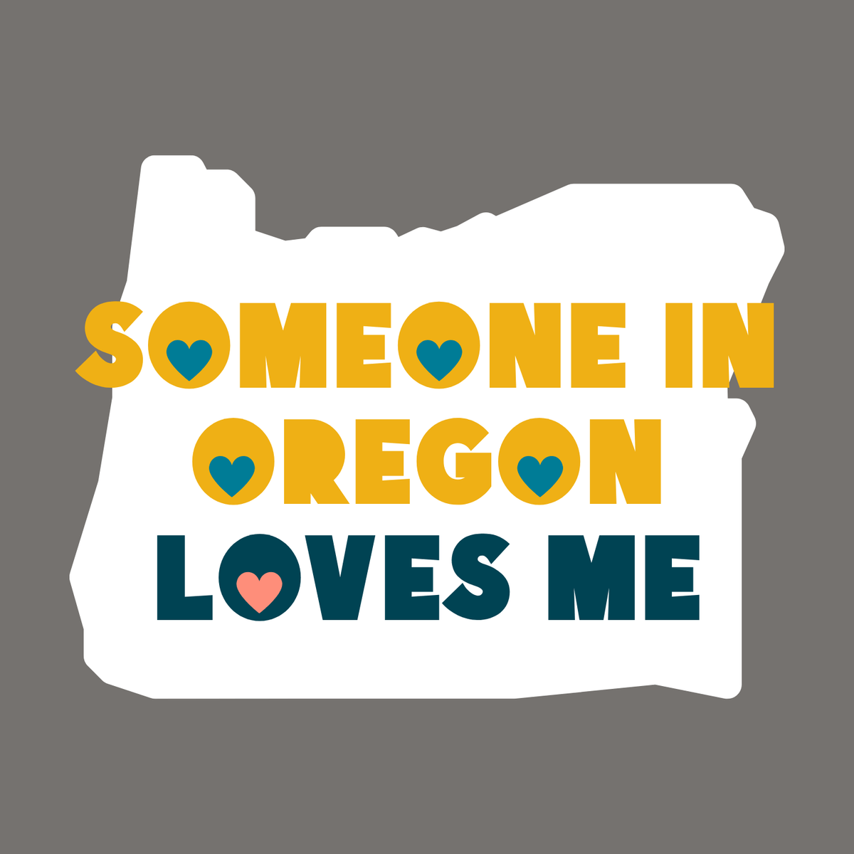 Someone in Oregon Loves Me Premium Soft Toddler Tee design featuring colorful text and hearts.