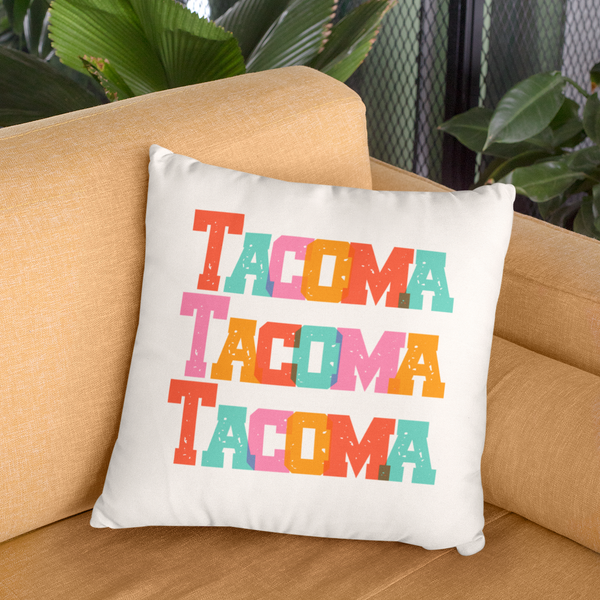 Bold and Bright Tacoma Trio Colorful Square Accent Pillow
