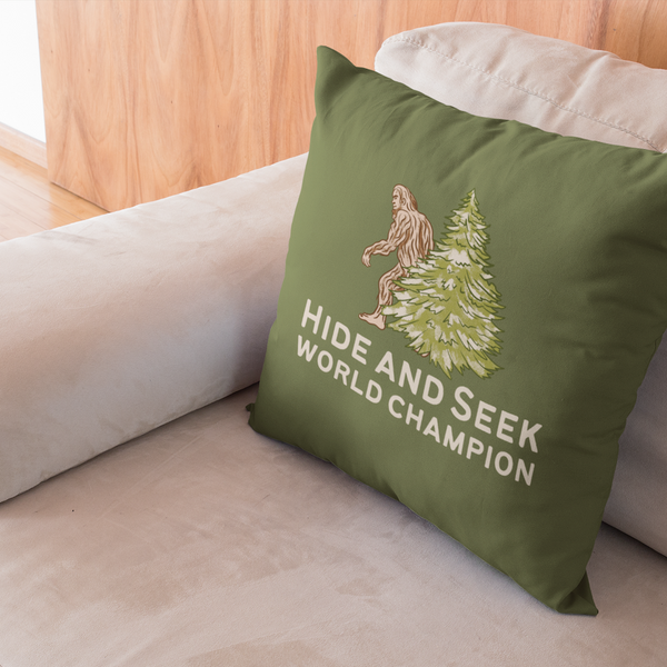 Bigfoot Hide and Seek World Champion Square Accent Pillow