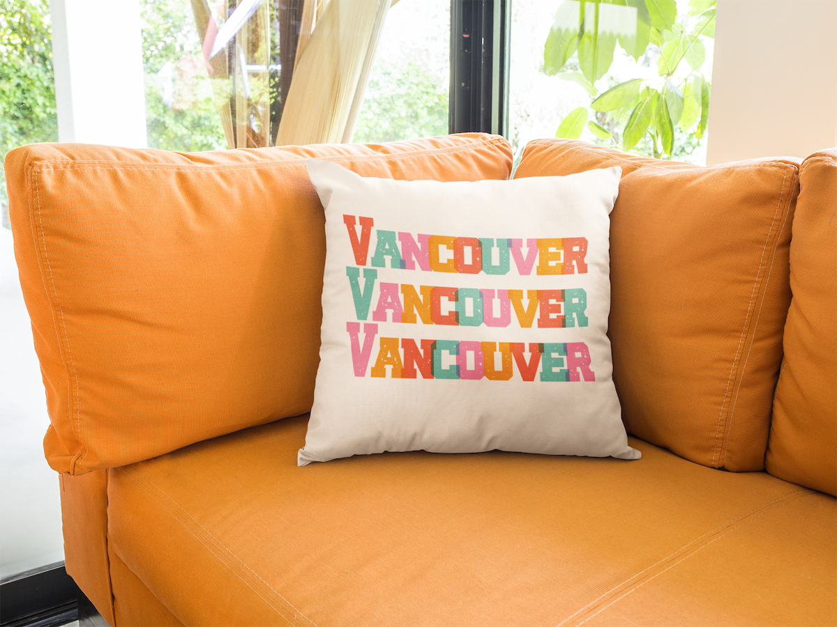 Bold and Bright Vancouver Trio Colorful Square Accent Pillow