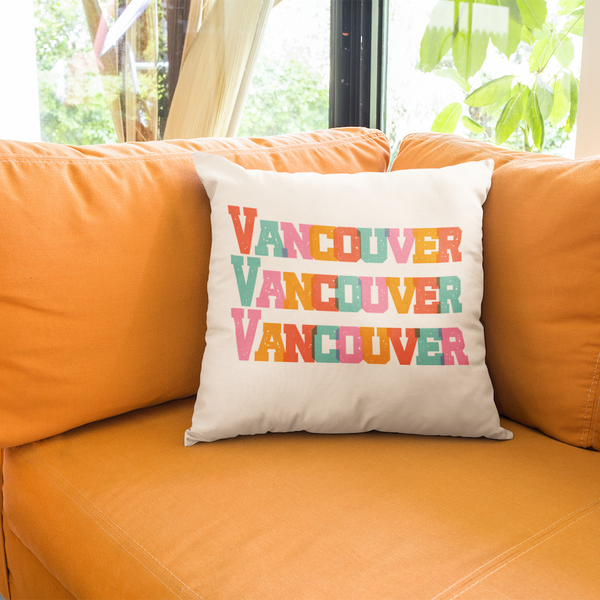 Bold and Bright Vancouver Trio Colorful Square Accent Pillow