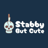 Design of the Stabby But Cute Skull Weekender Bag with playful skull and knife graphic.