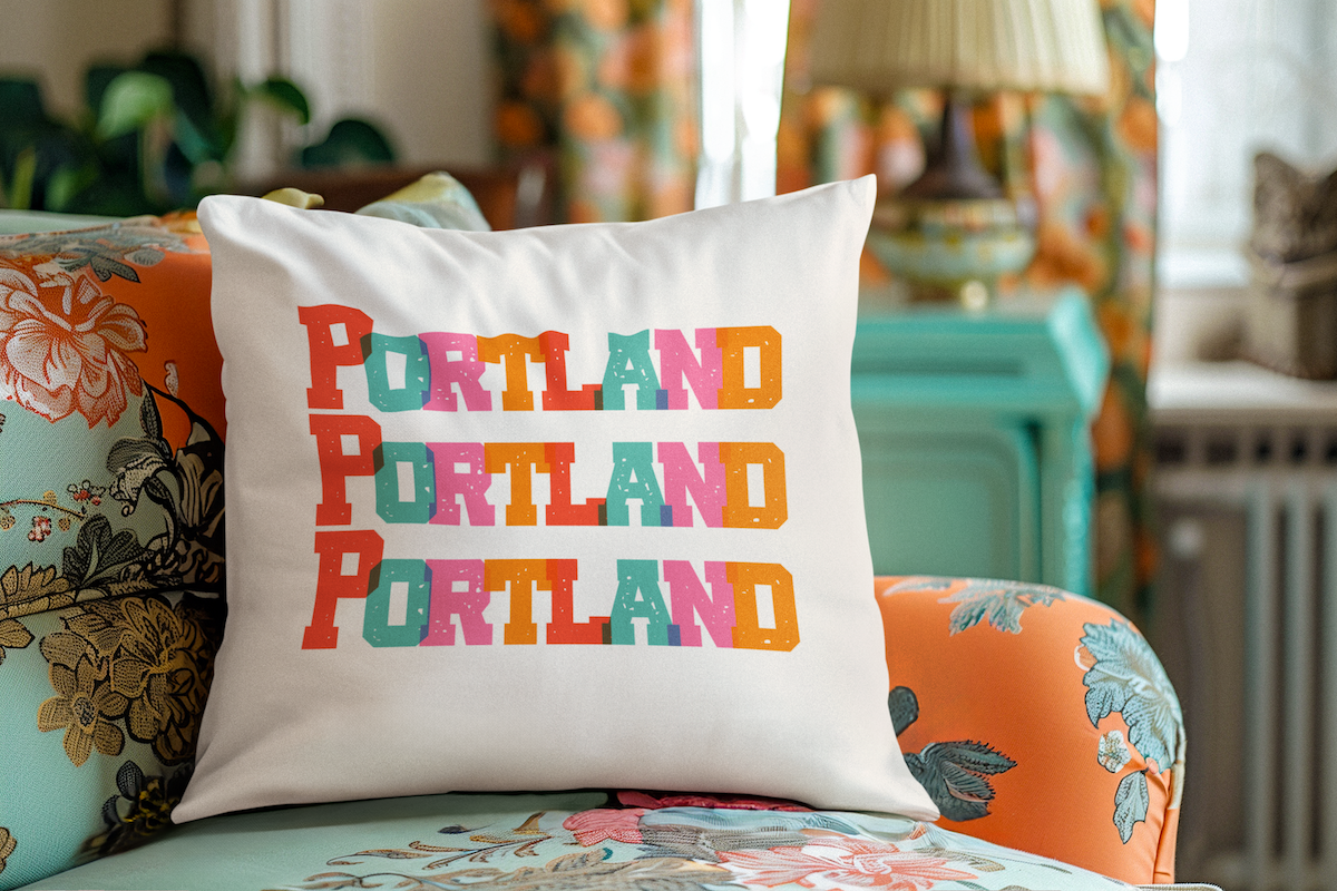 Bold and Bright Portland Trio Colorful Square Accent Pillow