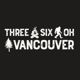 Three Six Oh Roots Vancouver Weekender Bag design featuring axe, sasquatch, and tree graphics.