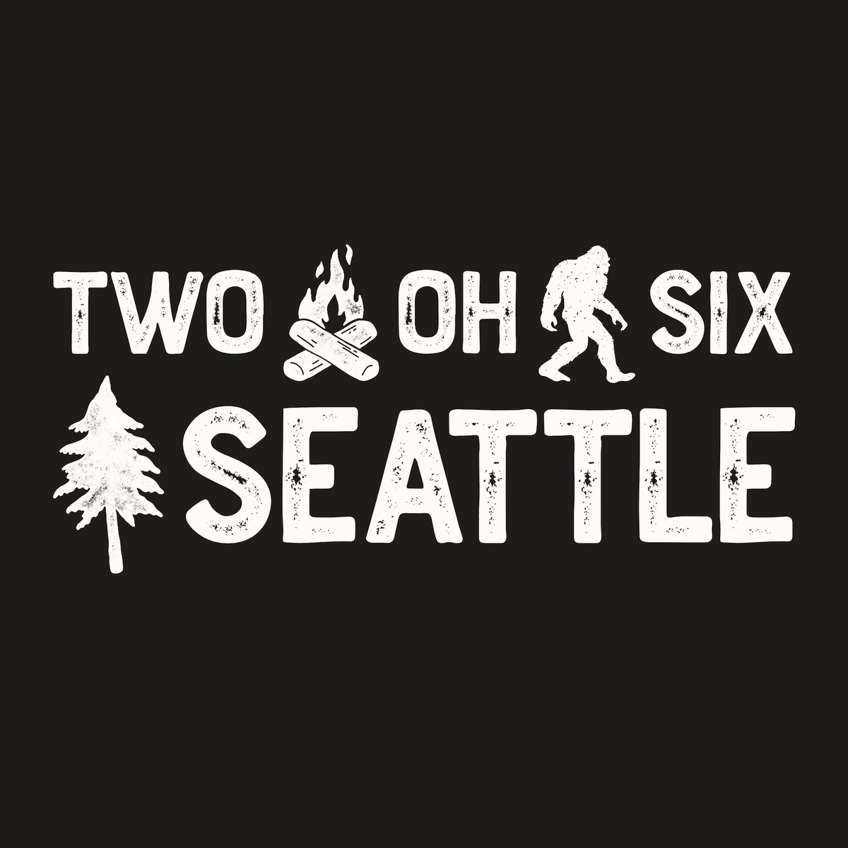 Two Oh Six Roots Seattle Adventure Weekender Bag design featuring outdoor elements and Seattle pride.